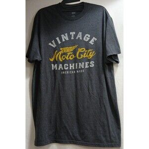 Sonoma XL Gray T-Shirt Vintage Moto City Machines Biker Graphic Tee Soft Cotton